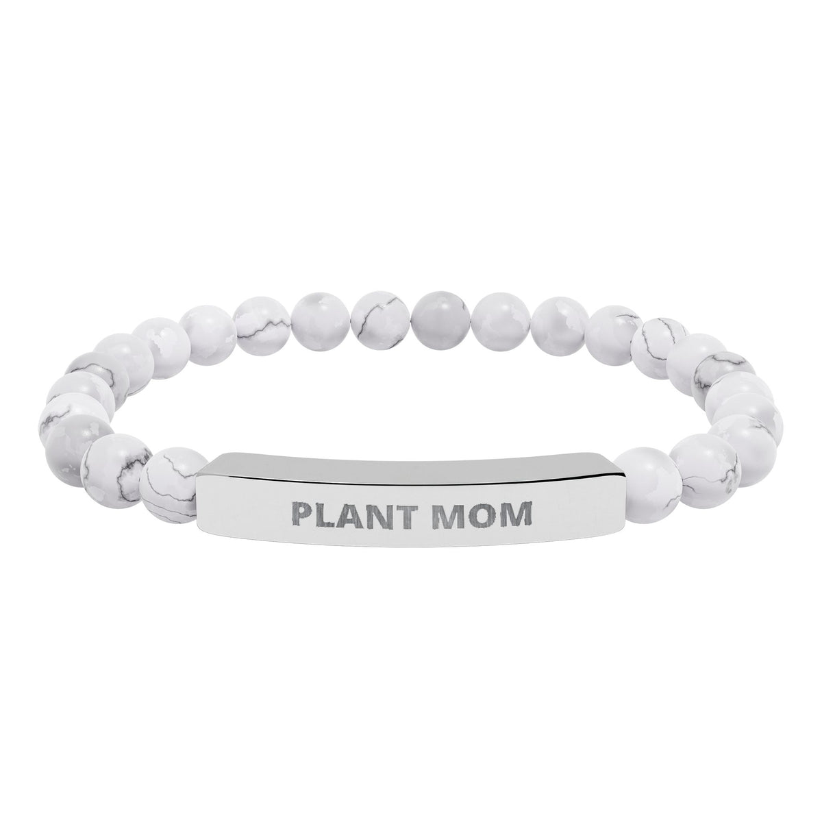 Plant Mom Natural Stone Bar Bracelet