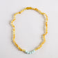 Raw Honey Baltic Amber + Amazonite || Necklace