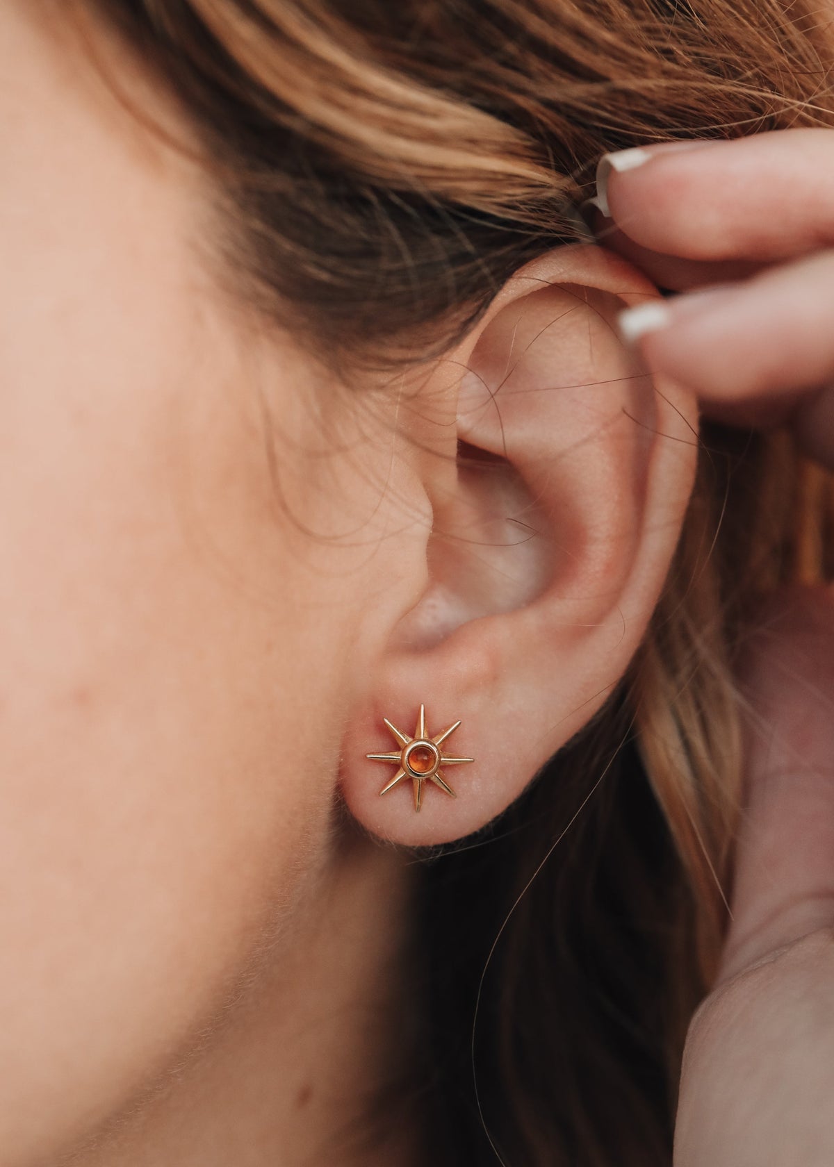 18K Gold Vermeil + Baltic Sea Amber || Sunshine Earrings 