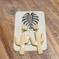 Cacti Handmade Clay Earrings- Brown & White