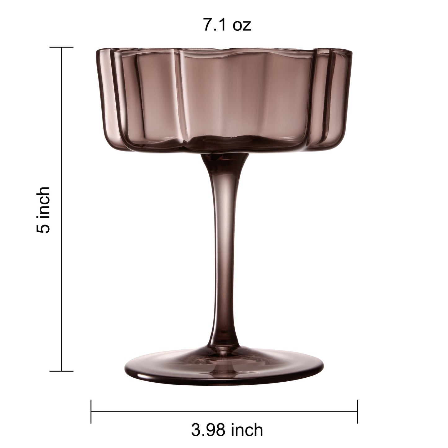 Mayra Flower Wave Coupe Cocktail Glasses