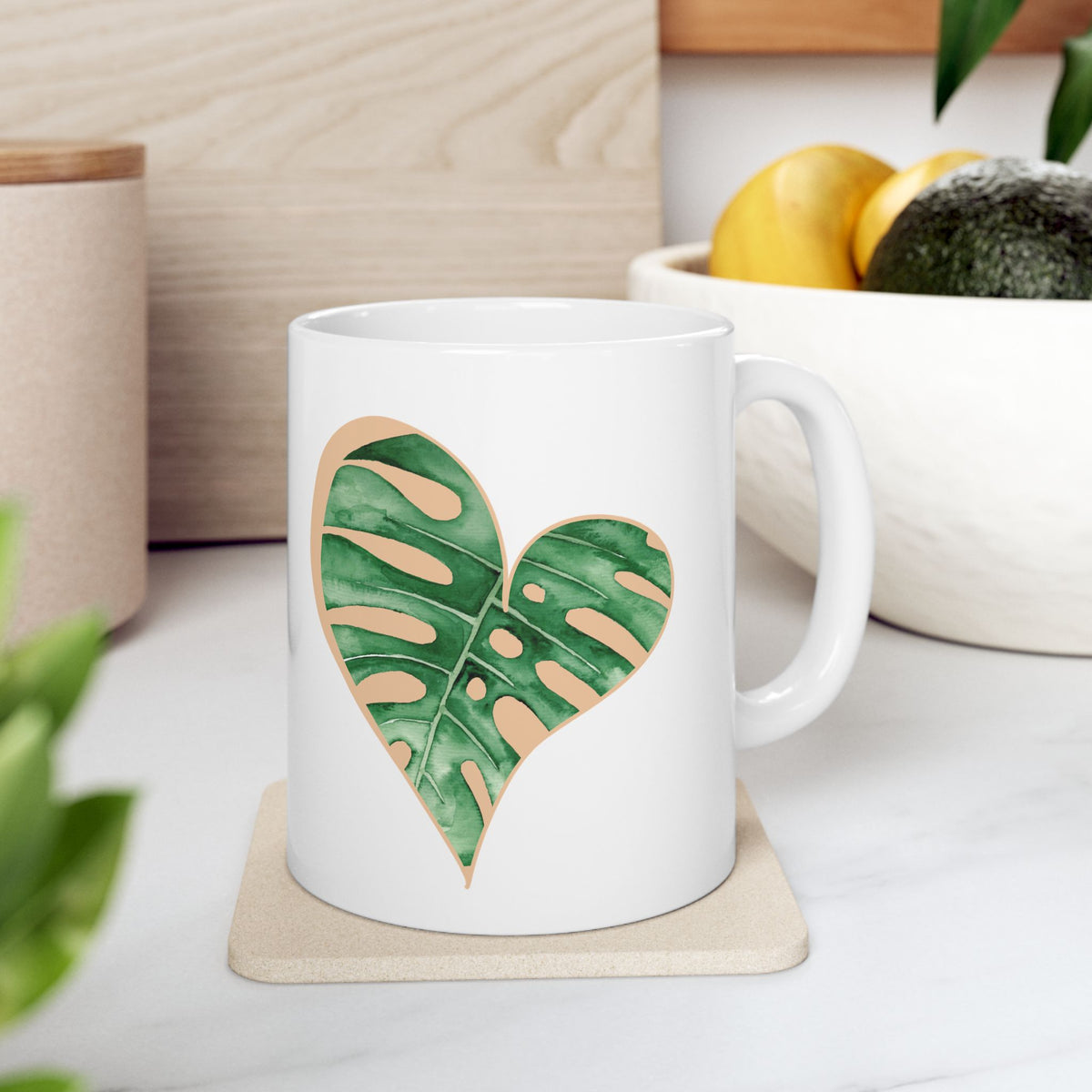Monstera Heart Mug