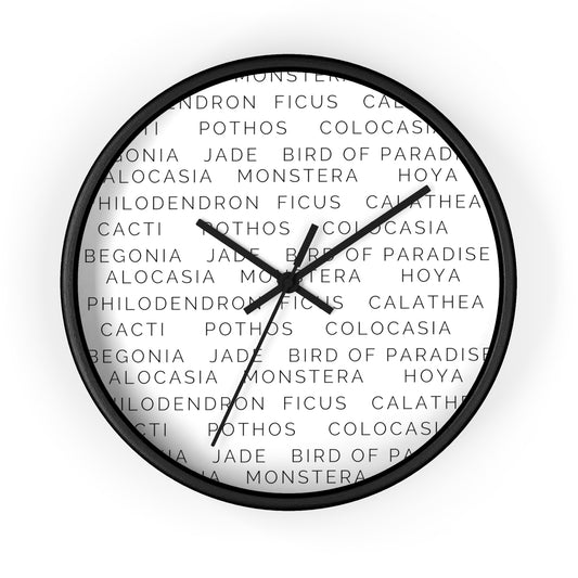Plant Names Wall Clock