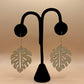 Monstera Wood Earrings- Natural Brown