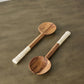 Olive Wood Salad Servers with Polished Bone Handles - The Leafy Branch