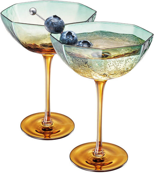 Tracie Hexagonal Coupe Glasses