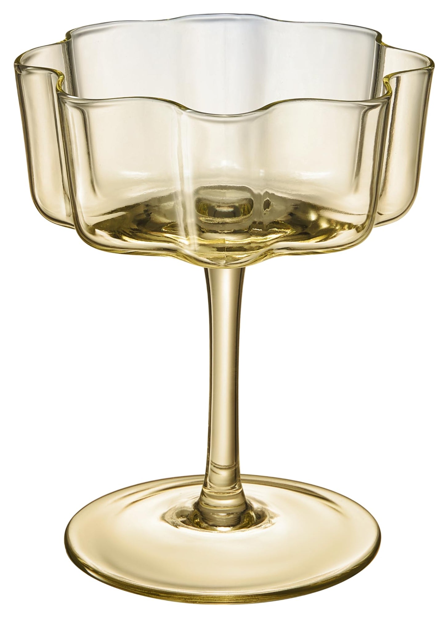 Andrea Flower Wave Coupe Cocktail Colored Glasses