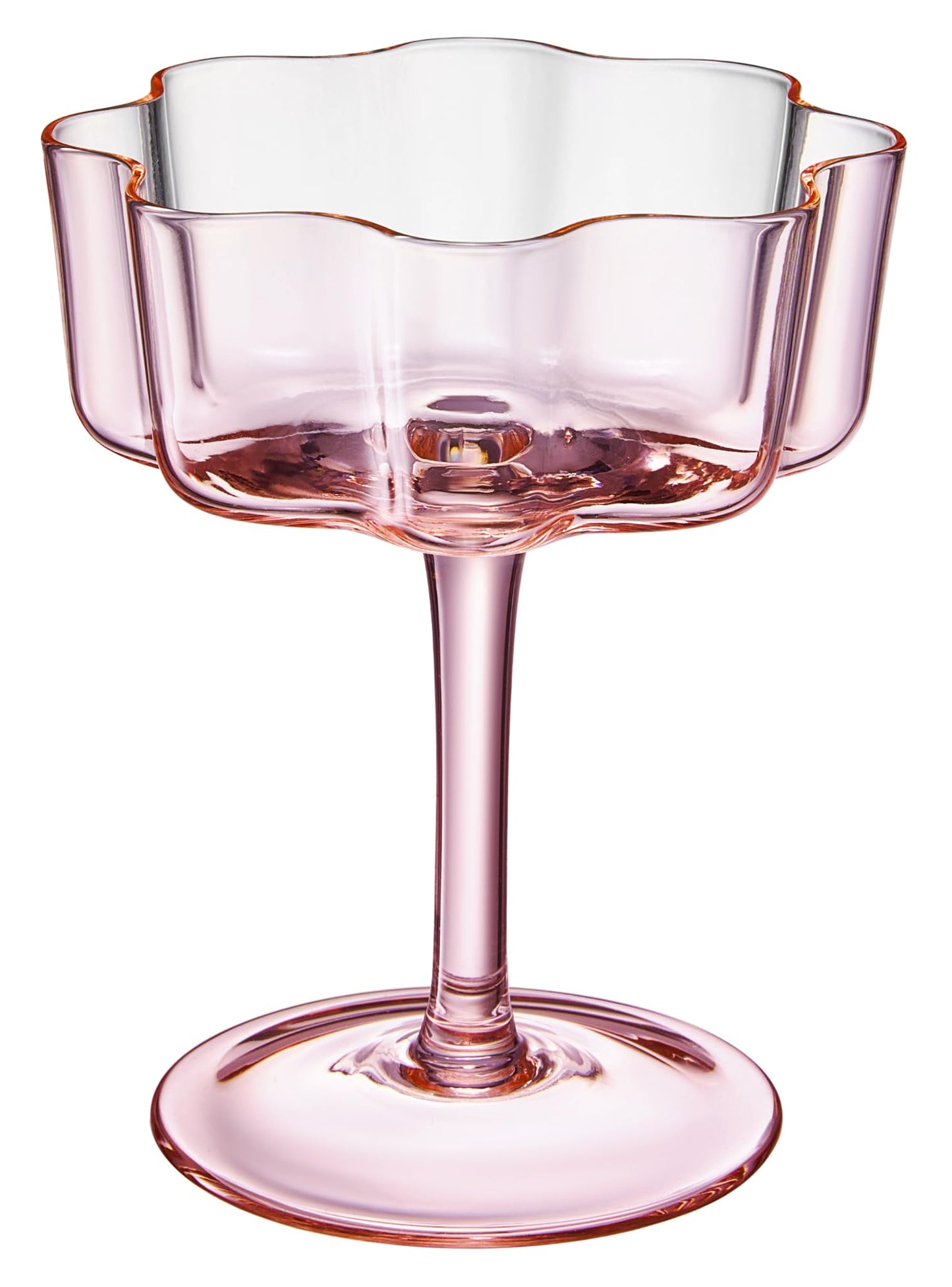 Andrea Flower Wave Coupe Cocktail Colored Glasses