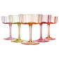 Andrea Flower Wave Coupe Cocktail Colored Glasses