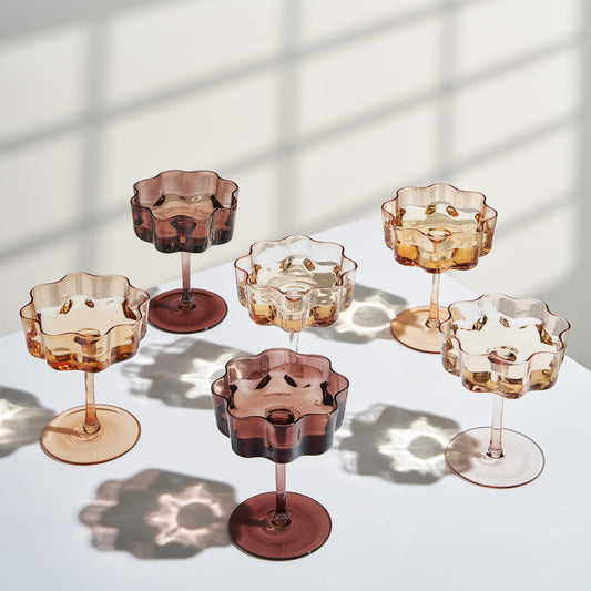 Mayra Flower Wave Coupe Cocktail Glasses