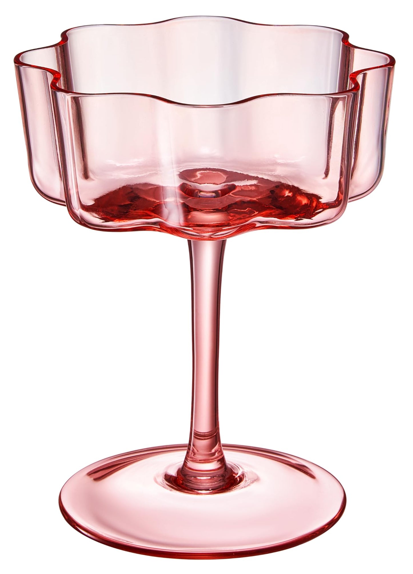 Andrea Flower Wave Coupe Cocktail Colored Glasses