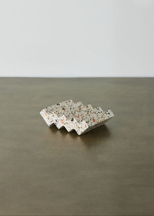 Zig-Zag Neutral Terrazzo Soap Dish - The Leafy Branch