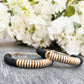 Beautiful Black and Gold Clay Hoops
