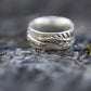 Fern ring band with two graceful ferns, perfect wedding band Handmade in Sterling Silver