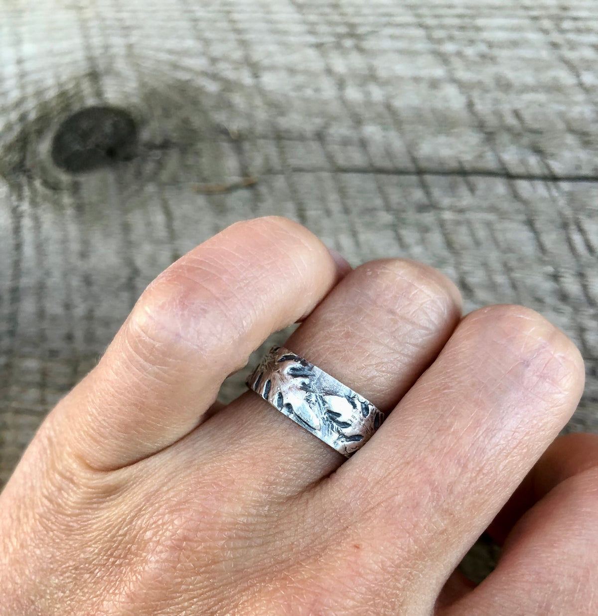 Fern ring band with two graceful ferns, perfect wedding band Handmade in Sterling Silver