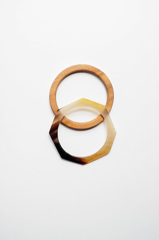Wood and Horn Bracelet Set - The Leafy Branch