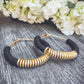 Beautiful Black and Gold Clay Hoops