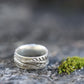 Fern ring band with two graceful ferns, perfect wedding band Handmade in Sterling Silver