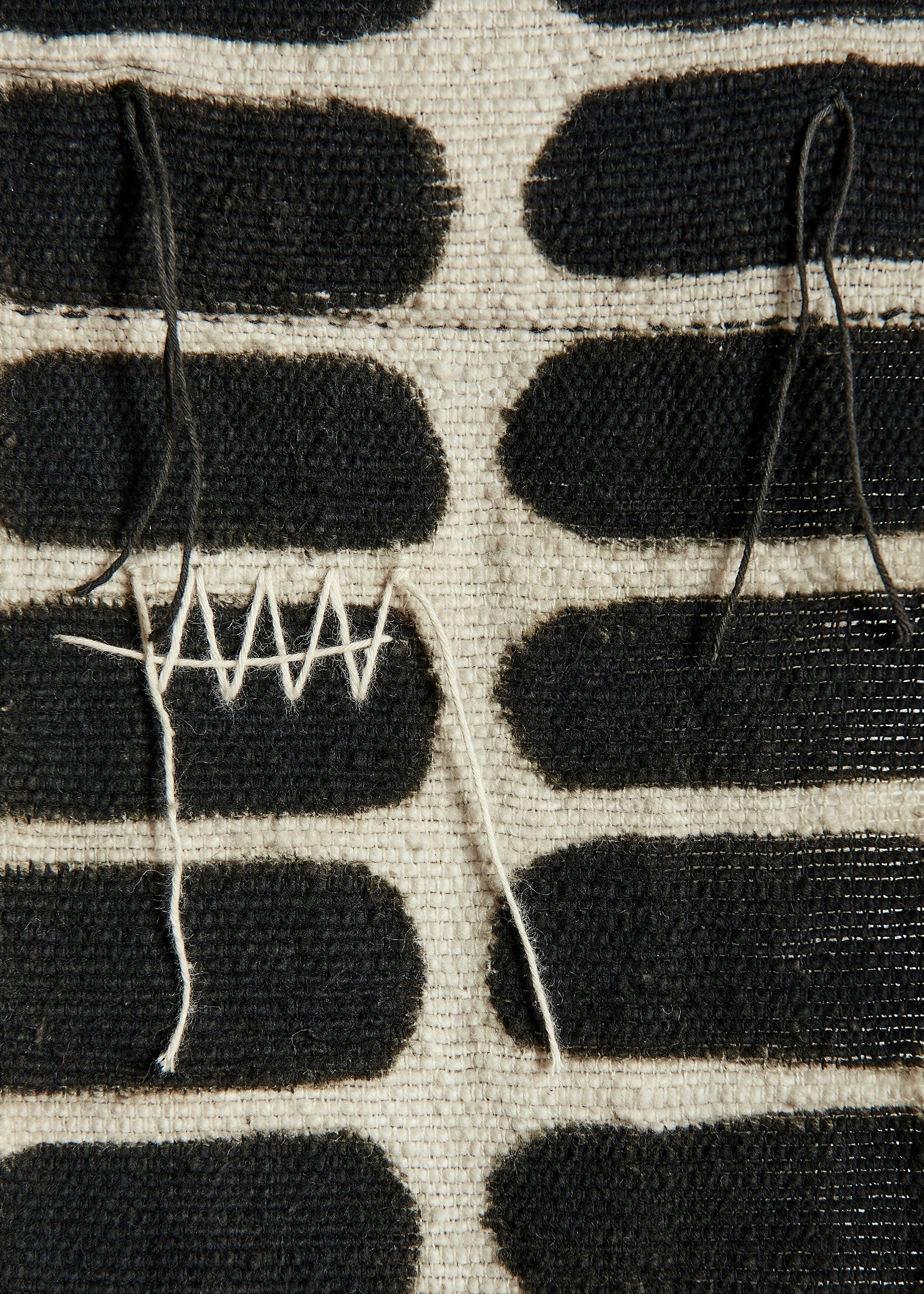 Flexibility Bogolan Wall Totem in Black with White Lines - The Leafy Branch