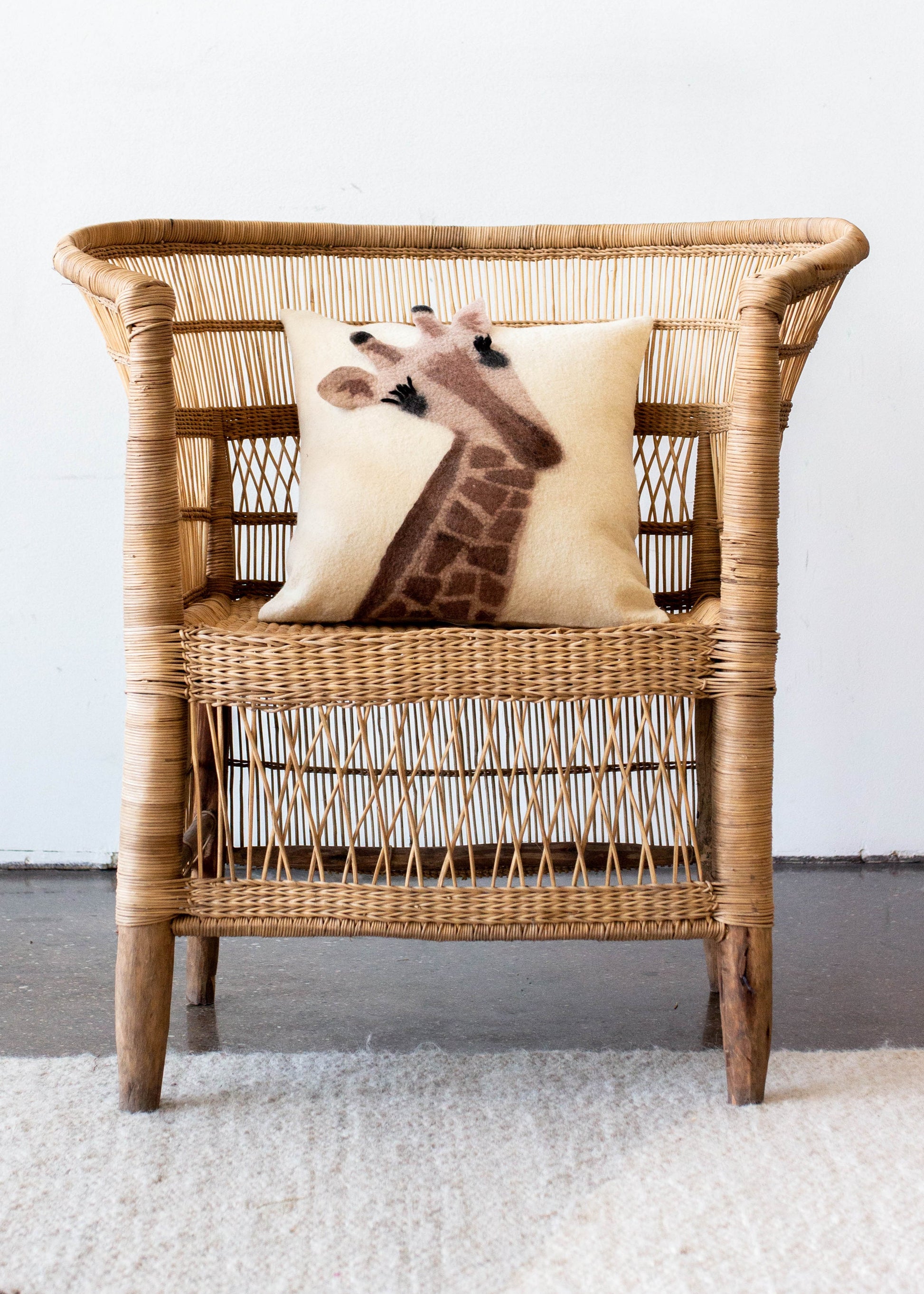 Animal Jungle Giraffe Wool Throw Pillow - The Leafy Branch
