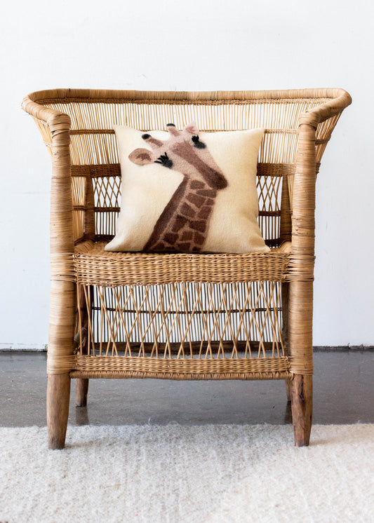 Animal Jungle Giraffe Wool Throw Pillow - The Leafy Branch