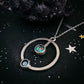 Artemis Necklace - Lunar Orbit Pendant with Natural Stones