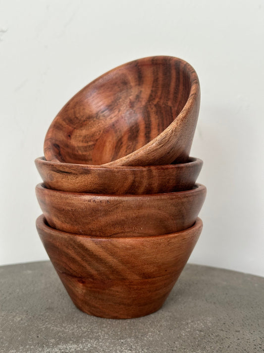 Teak Wood Small Serving Bowls - Set of 2 or 4 - The Leafy Branch