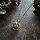 Small Round Meteorite Pendant Necklace in Matte Brushed Silver