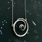 Milky Way Necklace - Spiral Silver Pendant with Labradorite
