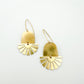 Aztec sun,  lightweight, solid brass, celestial dangle earrings