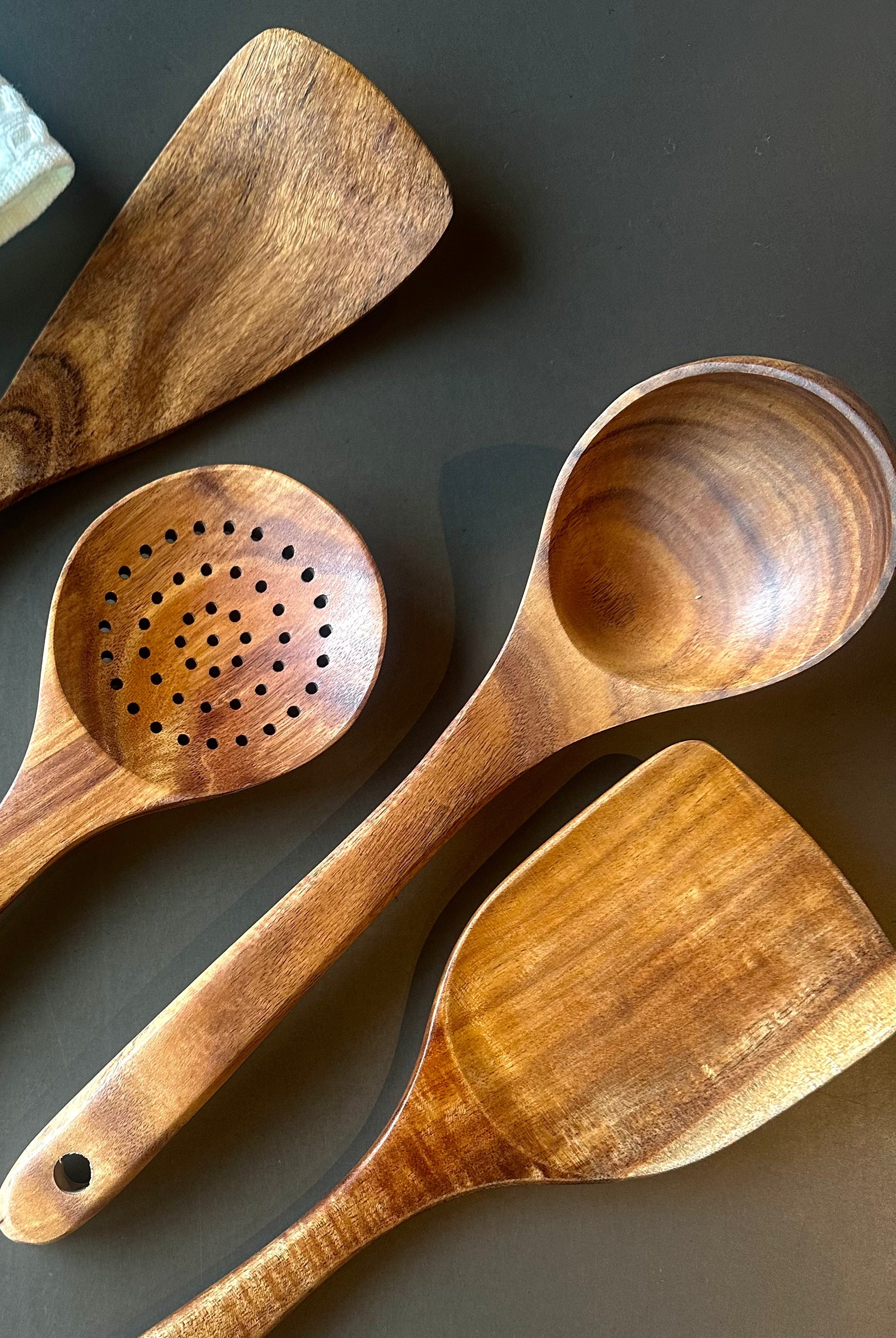 Teak Wooden Utensils, Set of 4 - The Leafy Branch