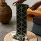 Longevity Bogolan Wall Totem in Grey with Black Triangles - The Leafy Branch