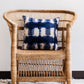 Adire Tie-Dye Wool Blue Indigo Throw Pillow - The Leafy Branch
