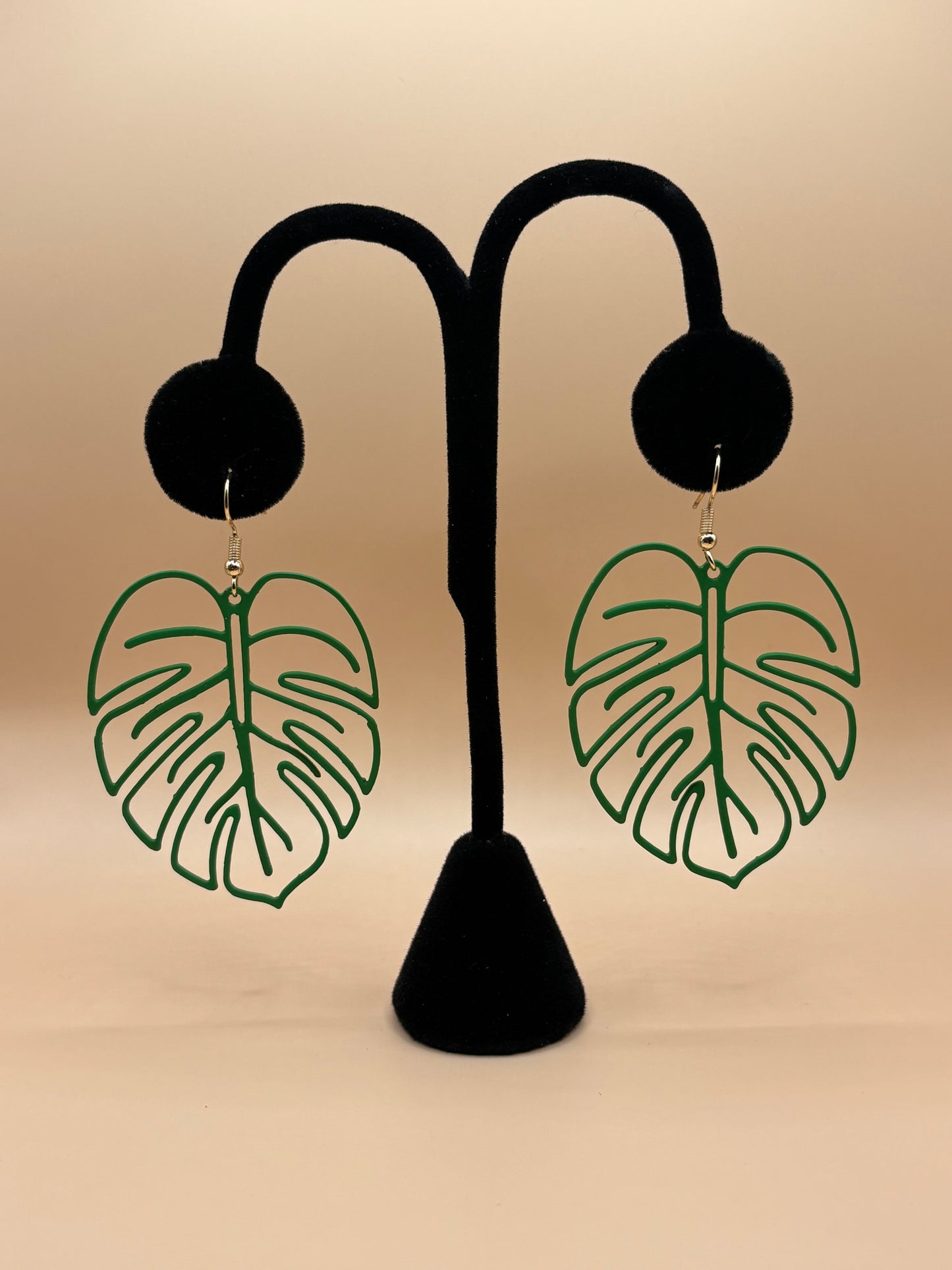 Bianca Green Monstera Earrings