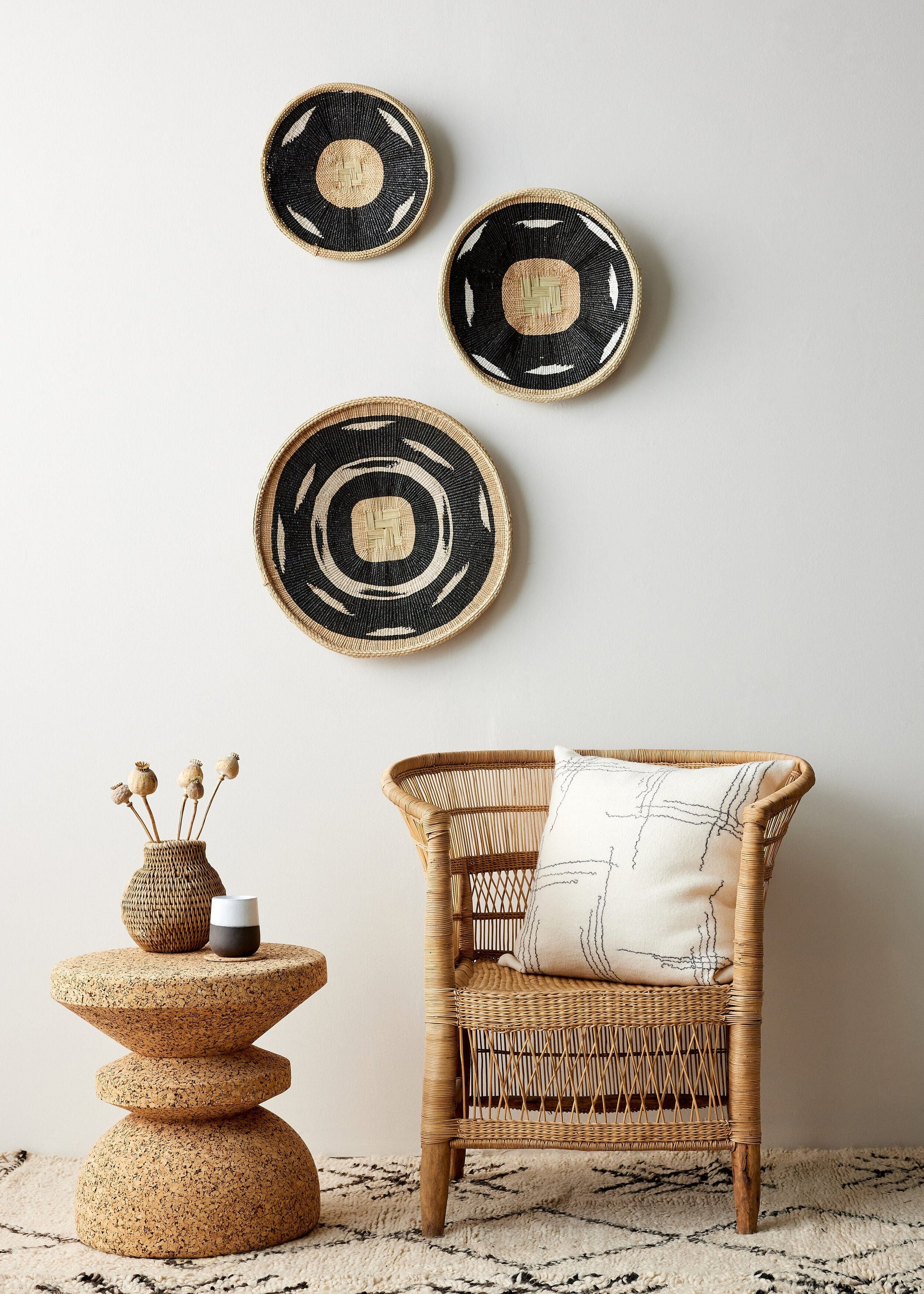 Nolyia Black Flat Basket - The Leafy Branch