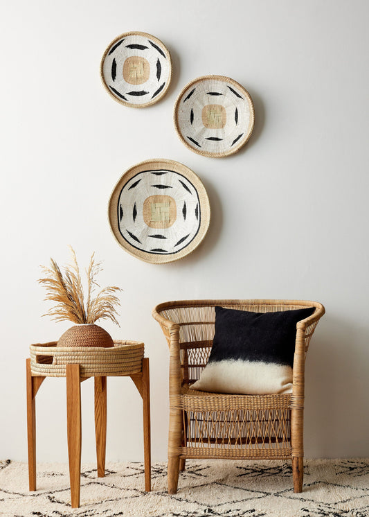 Nolyia White Flat Basket - The Leafy Branch