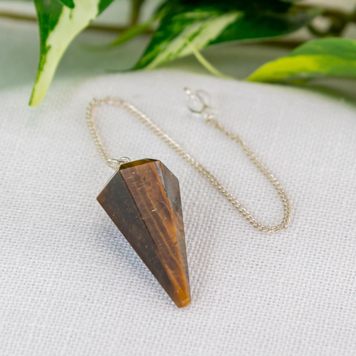 Tiger’s Eye Faceted Pendulum