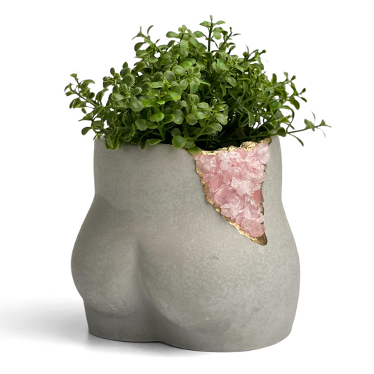 Rose Quartz Butt Planter - The Leafy Branch