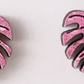 Monstera Leaf Studs- Pink