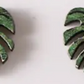 Monstera Leaf Studs- Dark Green