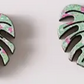 Monstera Leaf Studs- Variegated Pink