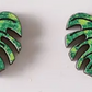 Monstera Leaf Studs- Bright Green