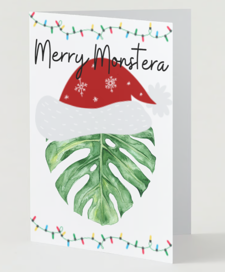 Merry Monstera Holiday Greeting Card