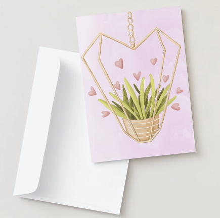 Valentine Hanging Plant Greeting Card