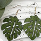 Monstera Earrings- Green - The Leafy Branch
