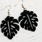 Monstera Earrings- Black - The Leafy Branch