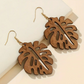 Monstera Earrings- Brown - The Leafy Branch