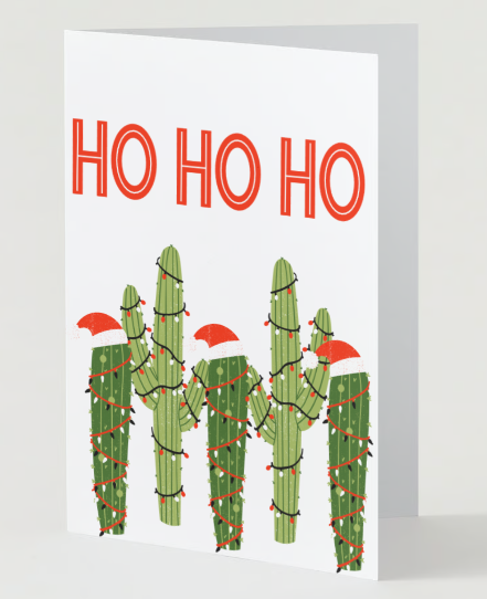 Cactus HoHoHo Holiday Greeting Card