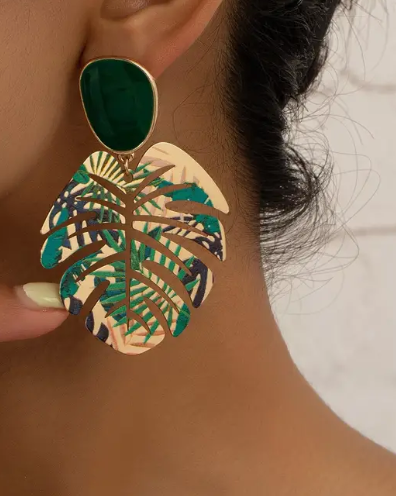 Tropical Monstera Earrings