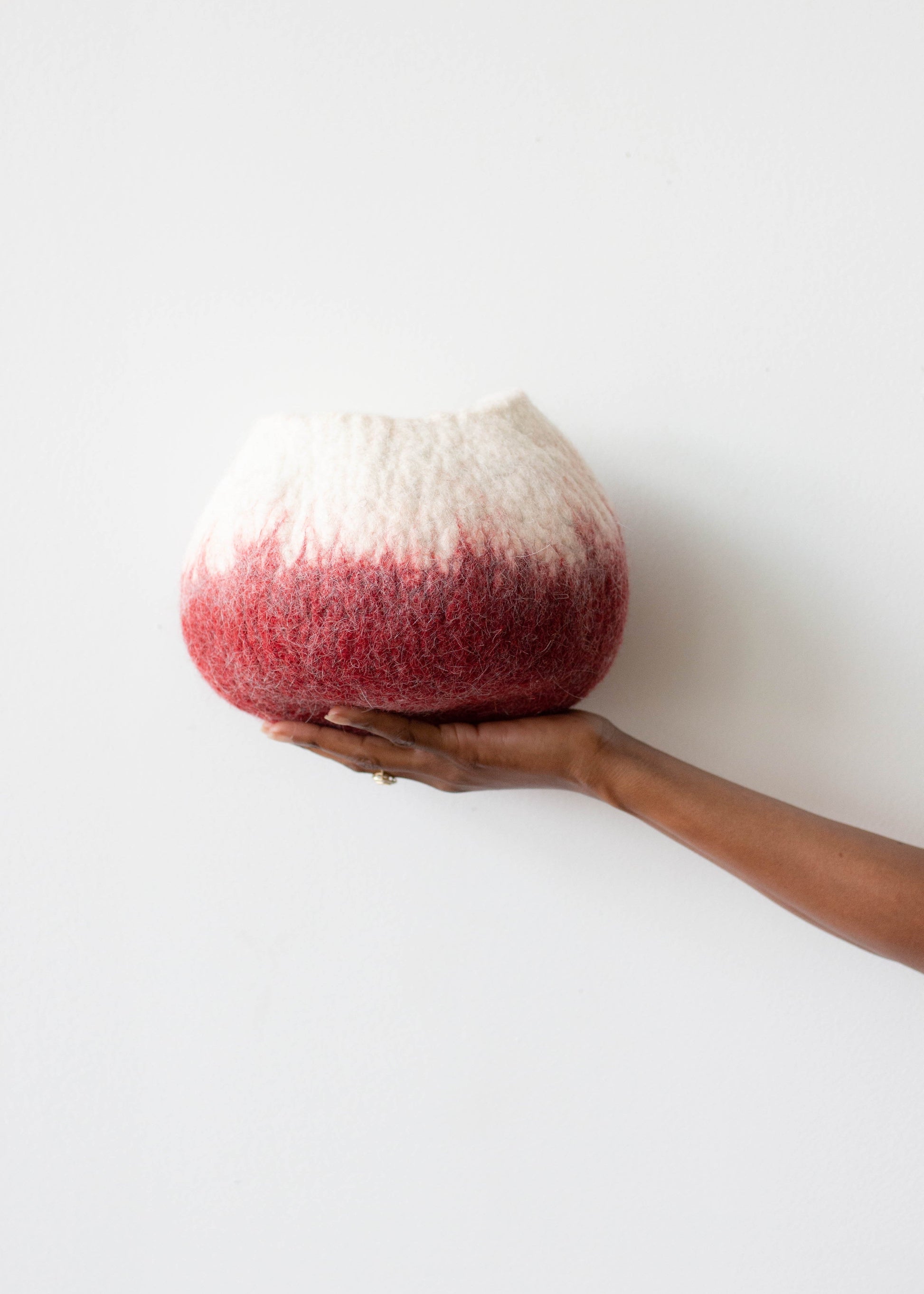 Berry Red Ombre Decorative Wool Ukhamba Bowl - The Leafy Branch
